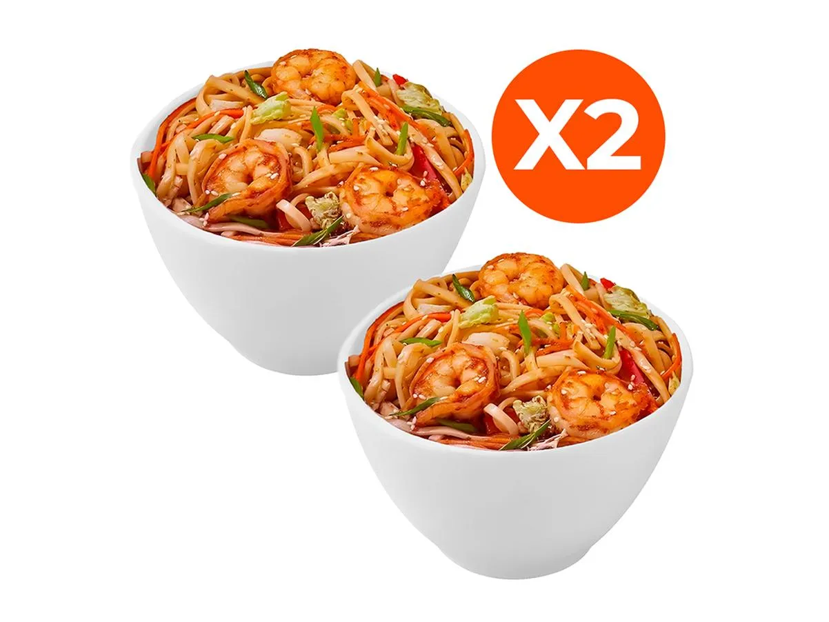 Тигровые креветки с лапшой удон X2